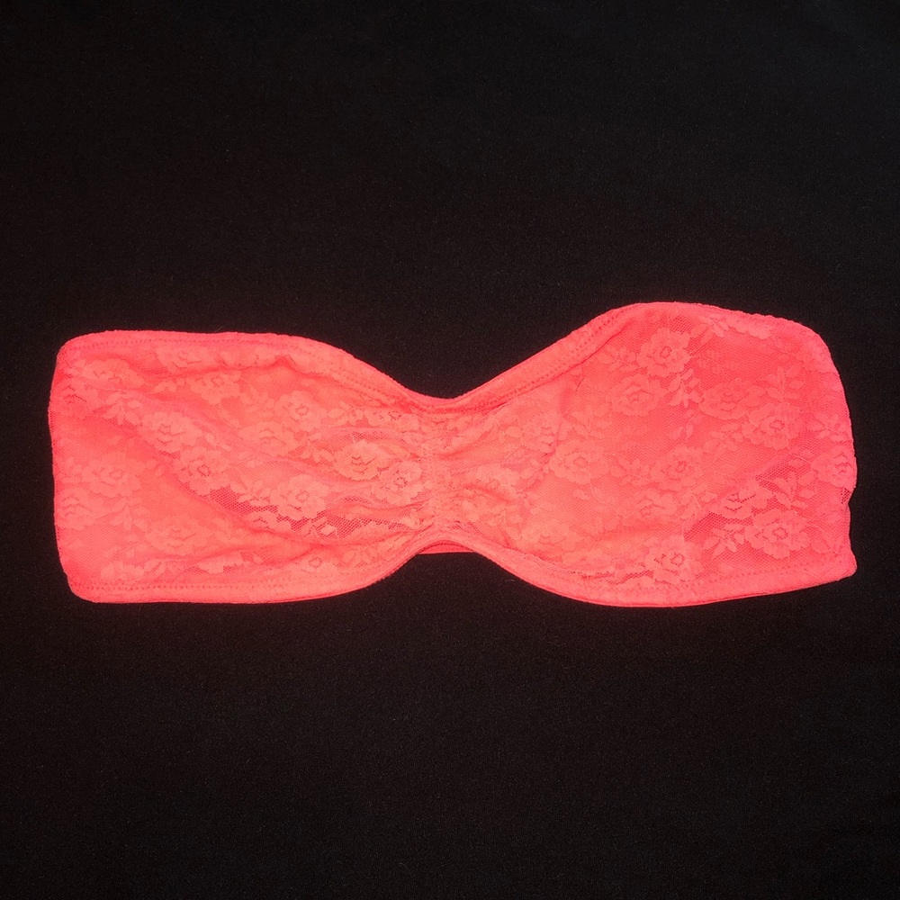 PINK Victoria’s Secret neon lace bandeau bralette